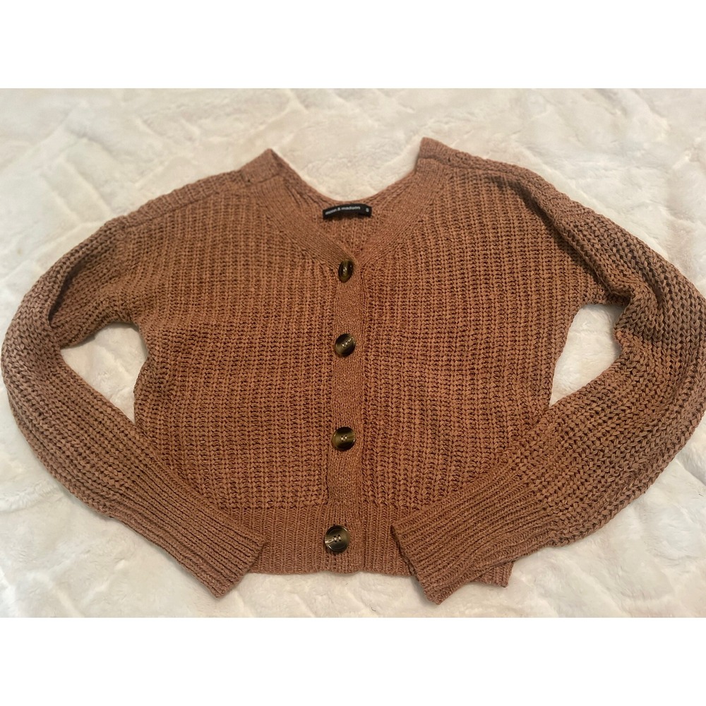 Moon And Madison Womens Tan Brown‎ Cardigan Sweater Anthropologie Size Small